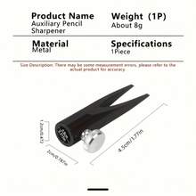 1 Aluminum Handheld Eyebrow Pencil Sharpener |   Adjustable Wood Groove And Clamp, Precision Grinding, Suitable For Beginners And Professionals, Portable And Durable Design, Easy To Use, Metal Glossy Surface Treatment, With Wooden Components