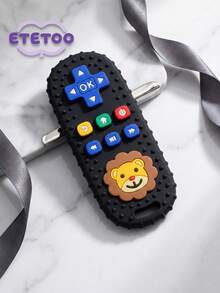 1pc TV Remote Control Teether Toy, Soft Silicone Chew Toy With Buttons, Comfortable Teething Toy Suitable For 3-6 Months Babies