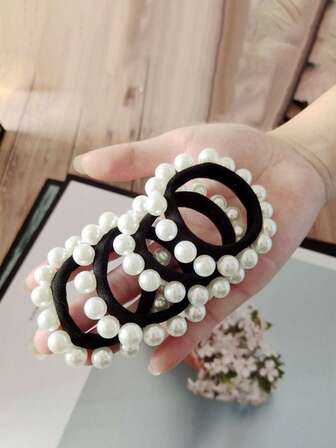 20/10/5/3/1 件装仿珍珠装饰发圈，优雅马尾发圈，柔软不伤发，适合扎头发、马尾辫，日常佩戴，休闲聚会，工作，运动，上学，约会，度假——送给妈妈、朋友、情侣、同学的绝佳礼物