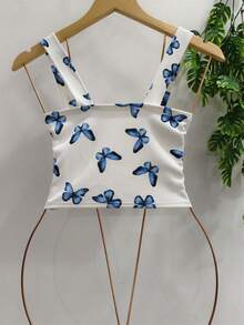 padrão de borboleta de regata feminina