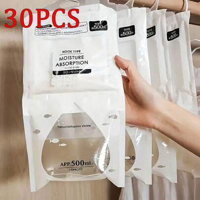 10/30pcs Non-Electric High Efficiency Calcium Chloride Dehumidifier Bags, Moisture Absorber And Deodorizer, Suitable For Closets, Basements And Storage Areas,Spring Summer Picks,Brides Maid Gifts,Room,Bedroom Decor,Beach,Travel,For Men,For Women,Vacation,Women's Day,Travel Essentials,Wedding Favours,Y2k,Bedroom,Car Accessories Women,Kitchen Decorcute Stuff