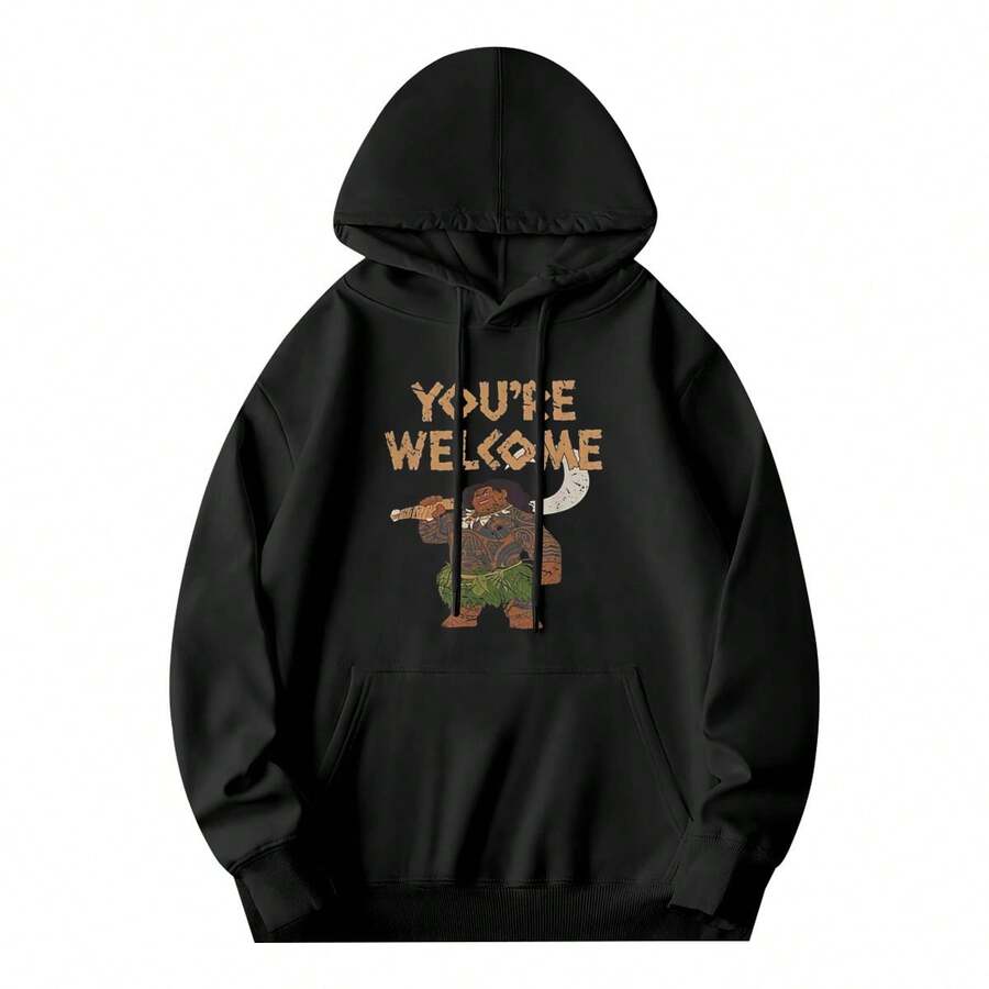 MoanaS Maui Confident Pose You're Welcome Graphic Print T Shirt Men Women Cotton Hoodie Shirt Clothing Basic Crew Neck Hoodies,Soft And Breathable Fabric, Loose Style, Perfect For Concerts And Hiking Trips - 款式10 - 查看 1