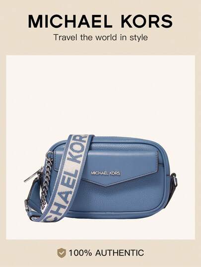 Michael Kors MK Maisie Small Pebbled Leather 2-In-1 Camera Crossbody Bag For Women With Removable Card Case Purse,Casual Zip Cross Body Purse For Travel Shopping Commuter Bag With Adjustable Canvas Strap