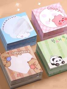 4pcs Cute Cartoon Memo Pads | Suitable For Diary And Notes, High Quality Capybara Paper Memo Pads, Ideal As Rewards For Elementary Students, Adorable Stationery, Tear-Off Sticky Note Pads - Multicolor - View 7