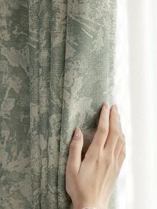 1 件装高档提花遮光窗帘，适用于豪华客厅、卧室、别墅阳台，高品质遮光窗帘，长 84 英寸 - 藍色 - 查看 3