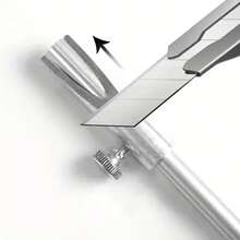 1 Aluminum Handheld Eyebrow Pencil Sharpener |   Adjustable Wood Groove And Clamp, Precision Grinding, Suitable For Beginners And Professionals, Portable And Durable Design, Easy To Use, Metal Glossy Surface Treatment, With Wooden Components