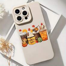 2026 nueva funda de teléfono mate, funda de teléfono diseño de café de otoño con latte de calabaza para  17 15 Pro Max  17 14  17 13  Galaxy S23 S22 S21 protector de teléfono funda de pareja regalo para novio novia presente de vacaciones - Azul Klein - Ver 6
