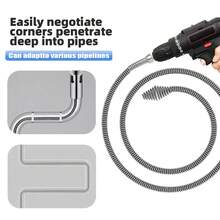 2 Units 39.37-Inch Pipe Unclogger - Multi-Functional Sink And Toilet Unclogger, Professional Product For Removing Hair And Waste, Bathroom And Kitchen Drain Cleaner, Pipe Snake Auxiliary Tool - Easy To Use, Durable, And Space-Saving Design - 2pcs 39.37in - View 6