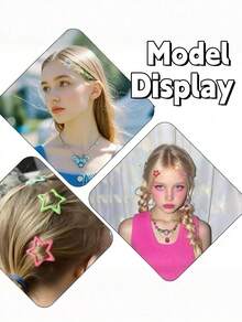 Girl's Hair Clip Kit - Star-Themed Children's Hair Clips, Cute Gift - Colorido (12 peças) - 查看 9