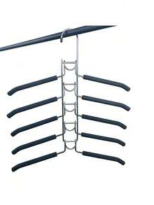 5 Packungen Metall Schwerlast Platzsparende Kleiderbügel, 5-in-1 Mehrschichtig, mit rutschfester Schaumstoffpolsterung, für Mäntel, Pullover, Anzüge und T-Shirts - Verschiedenfarbig - Übersicht 9