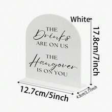 1pc Gold/White Acrylic Dessert Bar Table Sign - Arch Acrylic Wedding Sign And Stand | Dessert Bar Restaurant Arch Sign Suitable For Wedding And Party