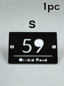 Customized Outdoor House Number Plate Personalized Acrylic Black House Number Sign Home Address Plaque Customizable Street Address Plate Wall Plaque, Housewarming Gift - Multicolor - View 9