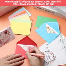 Assorted Color Gift Card Envelopes, Colorful Mini Envelopes - For Event Party Invitations, Greeting Cards, Self-Adhesive Envelopes, Mini Pocket Envelopes For Notes, Suitable For School, Office And Home Use