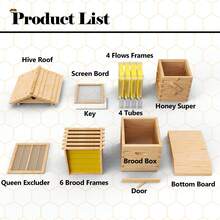 ACORNS Auto Bee Hive Starter Kit - Bee Hive Tool Bag For Beginners With 7 Flowing Beehive Frames - Ginger - View 2