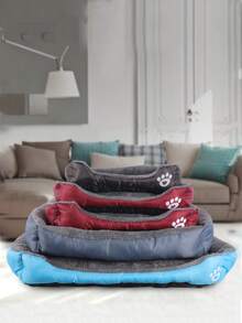 سرير قطيفة مريح للأربعة فصول للقطط والجراء - وكهف ناعم ودافئ للكلاب من نوع تيدي وجولدن ريتريفر، سرير مربع ملون للكلاب من نوع تيدي وبومرانيان، حصيرة قطن بي بي للحيوانات الأليفة - متعدد الألوان - مشاهدة 1