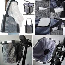 Foldable Cycling Bicycle Quick Release Front Bike BasketWaterproof Dog Handlebar Small Pet Cat And Back Folding Detachable Easy Install Suitable For Groceries Picnic Shopping Grey - Grey - View 5