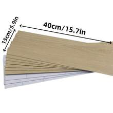 10 szt./zestaw, rozmiar 40 x 15 cm, 0,6 m², odklejane naklejki podłogowe z efektem słojów drewna, naklejki podłogowe z PVC z efektem słojów drewna, samoprzylepne płytki bazowe i panele ścienne z winylu, dekoracje podłogowe do mebli, odpowiednie do sypialni, kuchni, salonu i hotelu - Wielokolorowe - Zobacz 4