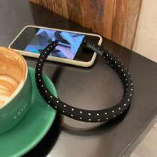 1pc French Vintage & Japanese Sweet Polka Dot Solid Color Headband, Non-Fade Hypoallergenic & Secure Grip Hair Accessory, Romantic & Versatile For Dates, Weddings, Christmas & Fall/Winter Occasions. Perfect Women's Gift On  US, Ideal For Fashion-Conscious Females Seeking Retro Charm & Age-Defying Elegance In Daily & Special Moments. - đen1 - Xem 12