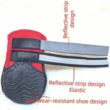4pcs/Set Soft Bottom Anti-Slip Dog Shoes For Medium To Large Dogs, Suitable For Golden Retriever, Border Collie, Beagle, Chow Chow, Walkable - Blue - View 5