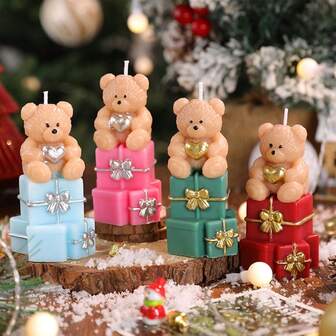 1pc Bear Scented Candle, Available In 4 Colors, Suitable For Valentine's Day Gift, Valentine's Day Candle, Romantic Wedding Decoration Candle, Living Room & Bedroom Decor Candle. Home & Living > Home Decor > Candles & Candle Holders > Candles.