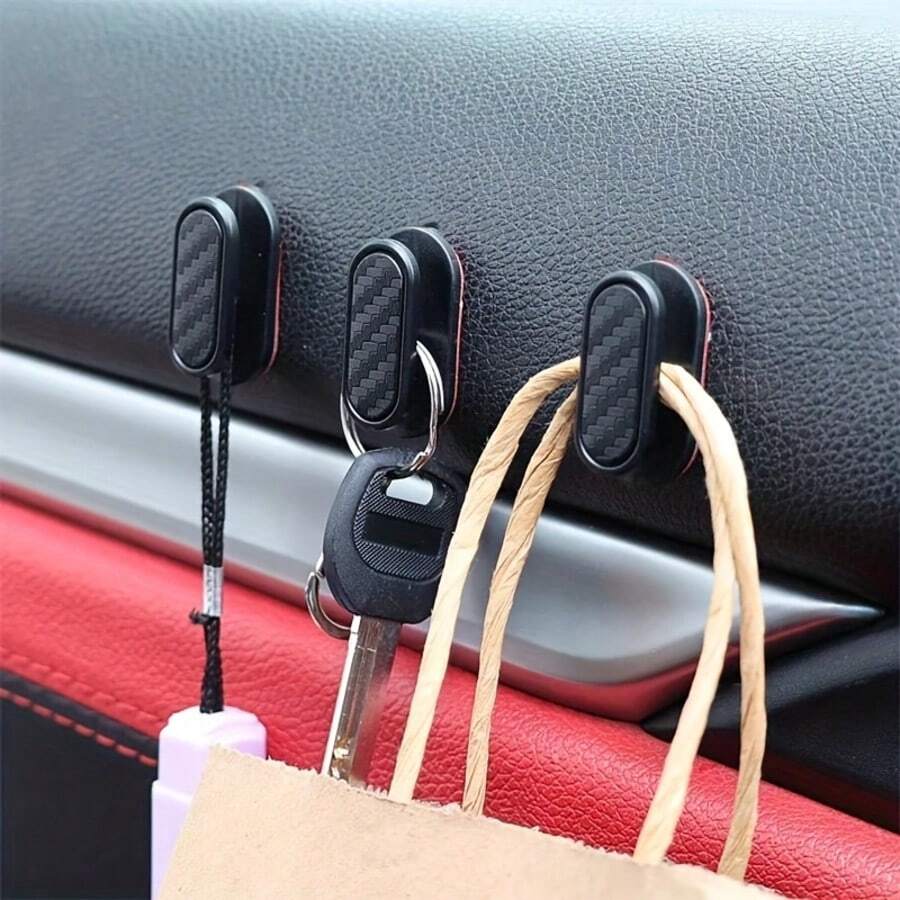 4pcs Multi-Functional Hooks, Heavy Duty Car Seat Back Hooks, Car Interior Accessories - Black - View 1