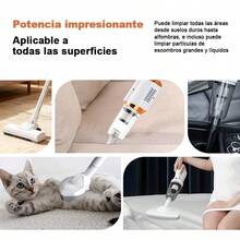 Aspiradora doméstica de 120W, aspiradora inalámbrica multifuncional para mascotas,aspiradora para sillones - Blanco - XCQ02 - Ver 5