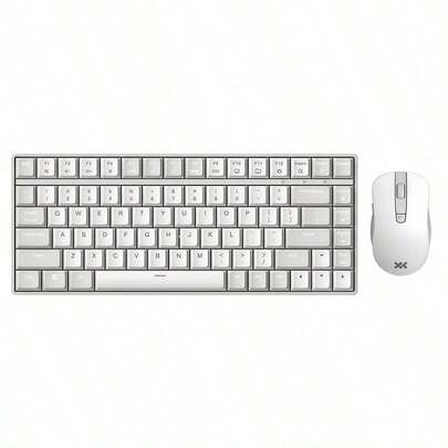 Lenovo K1 Wireless Keyboard And Mouse Combo: Mechanical Rebound Mechanism, Jelly-Like Tactile Feedback, 3-Level DPI Adjustment, Stable And Low-Latency Wireless Connection, Widely Compatible With Windows Platform, Moonlit White.
