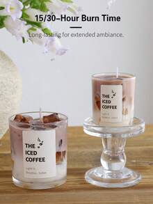 Unique Coffee/Matcha Jelly Candle, Holiday Home Decor, Perfect Gift For Her And Her Bestie, Suitable For Women, Ideal For Living Room/Bedroom Decor, Great For Birthday, Anniversary, Valentine's Day And Wedding, Ideal For New Year Party/Easter/Carnival, Personalized Gift For Men, Candle Holder, Candle Jar, 1pc