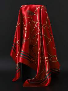 1 pieza Pañuelo musulmán de 90*90cm, chal clásico a prueba de viento para exteriores, diadema unisex de moda, bufanda para sala con aire acondicionado, pañuelo cuadrado con estampado de cadena delgada, nuevo pañuelo - A - Ver 8