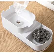 Dispensador de jabón con bomba | Dosificador para lavavajillas | Dispensador manual | Bomba para esponjas y jabón | Uso en cocina y baño | Diseño práctico y sin esfuerzo - Negro - Ver 4