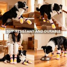 狗狗防滑袜 - 粉色柠檬图案，软底防滑，适合小型和大型犬 - 柠檬 - 粉色 - 查看 5