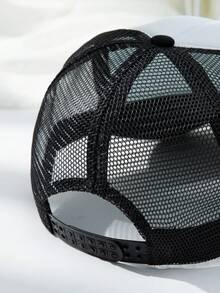 1pc Unisex Outdoor Casual Fashion Breathable Adjustable Size Sun-Shading Trending Slogan Printed Sponge Mesh Baseball Cap, Trucker Hat, Dad Hat, Suitable For Daily Matching, Versatile - A - View 3