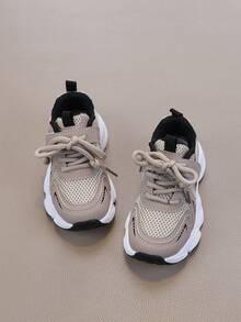 1 Pair Breathable Fashion Versatile Kids Outdoor Casual Sports Shoes, Unisex Colorblock Soft Sole