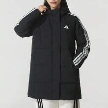 Adidas [Women's Sports Suit] W 3S MID D JKT Down Jacket (80% Duck Down Content) Loose Fit + W 3S MID D JKT Knitted Sweatpants For Fitness, Sports, And Running - Black - View 2