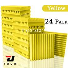 TOUO 6-48片 8色隔音吸音海綿 阻燃牆面隔音棉 12"X12"X2"/12"X12"X1" 工作室家用吸音海綿 - 彩色 - 查看 61