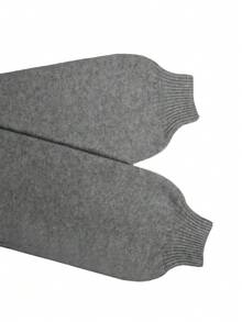 Women's Solid Color Loose Fit Long Sleeve Pullover Sweater - Grey - View 3