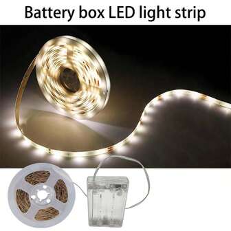 电池供电灯带，暖光/白光（不含电池）LED 5V 不防水灯带，适用于厨房、电视背景、衣柜、橱柜、家居装饰