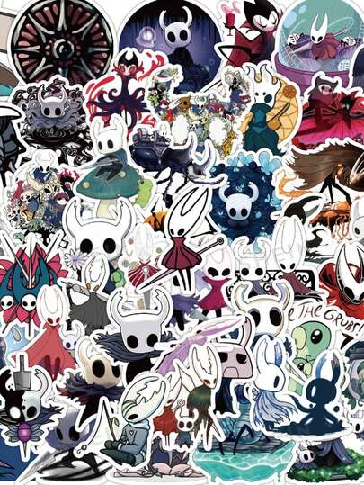 50 PIEZAS Pegatinas de juegos de aventura de Hollow Knight con estilo bohemio Pegatinas impermeables reutilizables para cascos de motocicleta, coches, cajas de regalo, sobres, pegatinas de grafiti, guitarras, portátiles, equipaje, manualidades DIY, pegatinas para cascos, pegatinas de jugadores, pegatinas para portátiles, pegatinas, jugadores, juegos, pegatinas a granel, pegatinas para bicicletas, pegatinas, fiesta de cumpleaños de jugadores, fiesta de jugadores