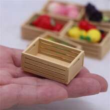 Mini Wooden Fruit Crate Model Accessories, Miniature Scene Small Fabric Storage Basket Decor, Tiny Scene DIY Components, Collectible Gift For Hobbyists And Enthusiasts - Multicolor - View 4