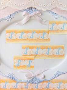 1 Roll Glitter & Paper Decorative Tape, Cute Cake Shop Series, Suitable For Gifts, Office, Home, Marking, Labels, Classroom, Toys, Scrapbooking, DIY Decoration