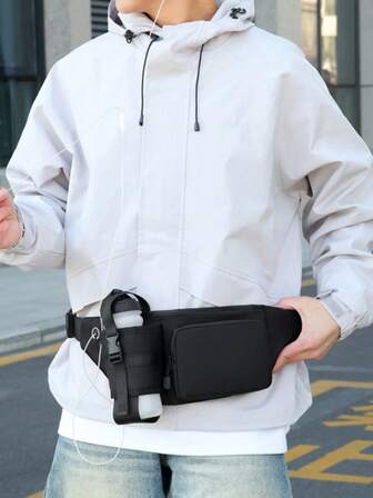 1pc Men's Nylon Chest Bag Shoulder Bag,Nylon Fanny Pack With Adjustable Strap Scratch Resistant And Wear-Resistant Pouch For Passport Money ID Card Credit Card Lightweight For Commute/Commuting Gift For Husband