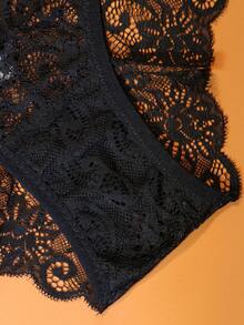5 件/套女士性感蕾丝边透明蝴蝶结细节内衣内裤 - 彩色 - 查看 8