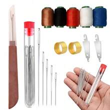 36PCS Big Eye Steel Needles Set - Long & Thin Handmade Quilting & Sewing Needles Kit For DIY Sewing Projects Handmade