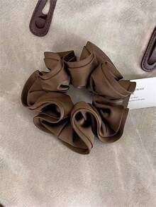 1 pieza/2 piezas/3 piezas/4 piezas Coleteros de satén sedoso negro/marrón/caqui, lazos de pelo elegantes, versátiles y minimalistas de unicolor, adecuados para uso diario casual, viajes, coleta, moño, lavado de cara, maquillaje y combinación de atuendos - Multicolor - Ver 6