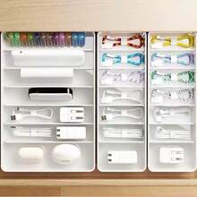 1 hộp đựng quản lý cáp để bàn, giá đỡ dây sạc, hộp đựng gọn gàng bộ sạc - trắng - Xem 3