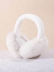 1个仿毛皮耳罩，可爱可折叠冬季耳罩，适合女孩户外使用 - 毛絨耳罩 - 查看 5