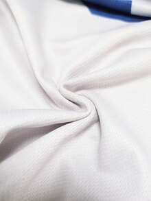 Men's Classic Blue Digital American Football Jersey: V-Neck Breathable Rugby Shirt, Suitable For Training And Matches. - Blue - View 4