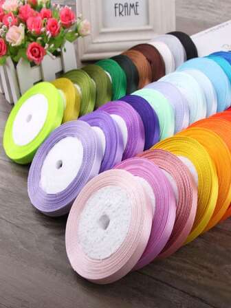 1 st handgjort satinband, lämpligt för presentinslagning, bröllopsdekoration, festroséer, ballongpåsar och julkonstprojekt, rosett siden, julband, bröllopsbukettband, band, presentinslagningstillbehör, festdekorationer, julband, dekorativa band, hållbara band, premiumband, rosettillverkningssats, multifunktionellt band, gör-det-själv-entusiaster, julshoppare