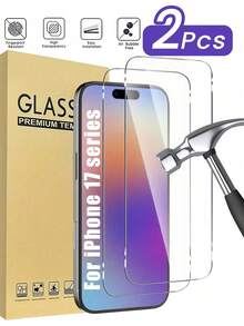 BOLLYMORE Bộ 2 miếng dán màn hình cường lực toàn màn hình, bảo vệ toàn diện màn hình, tương thích với iPhone 17, 17 Pro Max, 17 Pro, 17 Ari, 16, 15, 14, 13, 12, 11 Pro Max, XS, X, XR, 6, 7, 8, 16, 15, 14 Plus, 12, 13 Mini và các dòng khác. Màng bảo vệ trong suốt, chống nước, chống sốc, chống rơi, chống trầy xước, chống bám vân tay, là phụ kiện bảo vệ màn hình điện thoại thiết yếu cho sử dụng hàng ngày, văn phòng và nhà. - Trong sáng - Xem 30