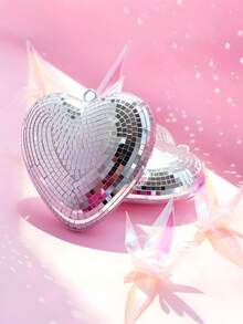 Quả cầu disco hình trái tim, quả cầu disco phản quang kiểu cổ điển, đồ trang trí disco treo, quả cầu gương treo màu bạc có dây xích, quà tặng ngày Valentine, thích hợp cho bàn làm việc, bàn ăn, phòng ngủ, nhà cửa, quán bar. - Nhiều màu - Xem 7